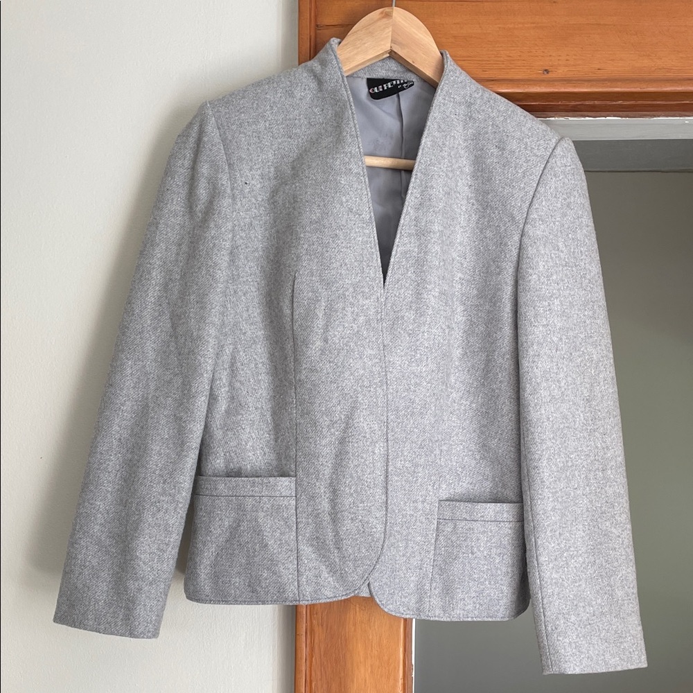 Vintage TanJay Grey Wool blend Blazer Sz 6